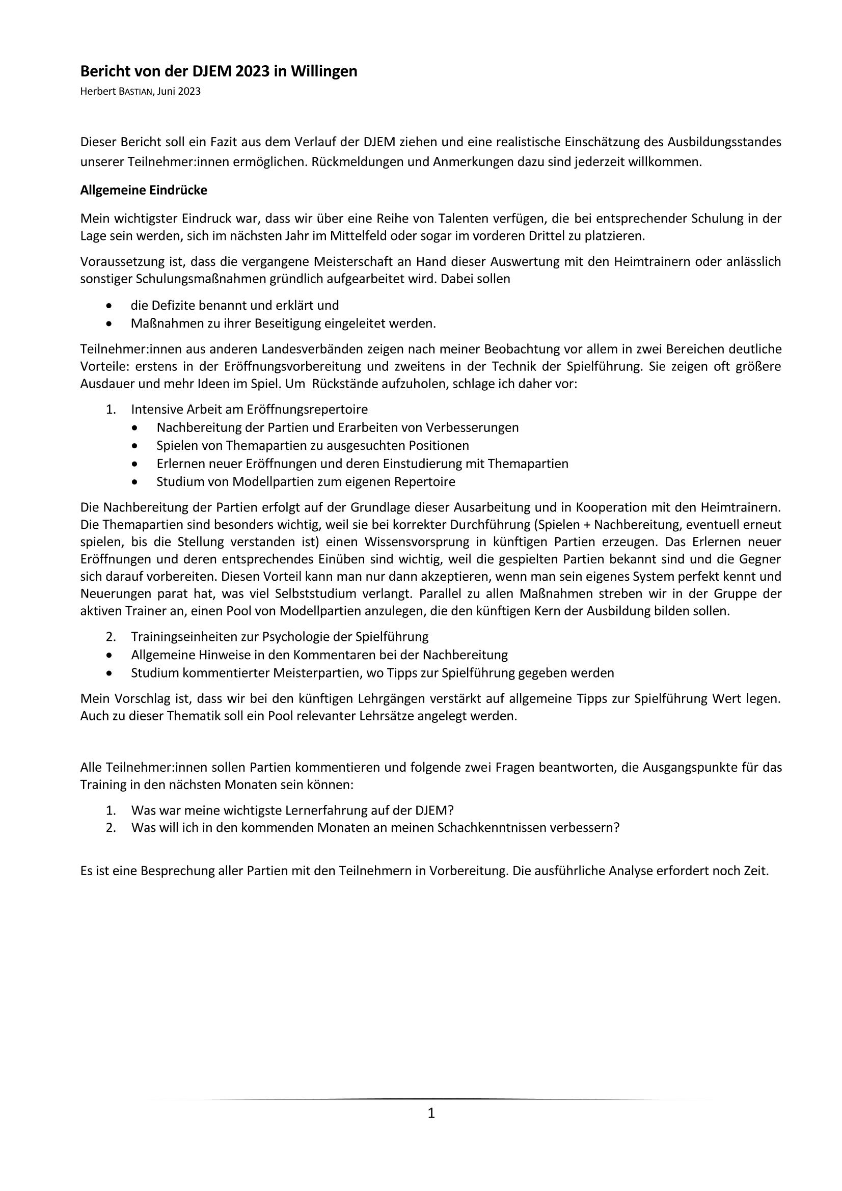 Bericht von der DJEM 2023 in Willingen Page 1